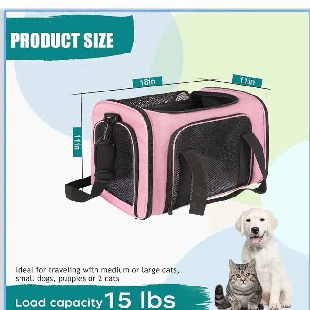 Top tasta Dog Cat Carrier Pet Carrier Soft Sided Carrier airlines approved